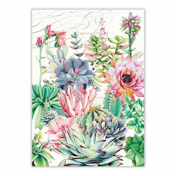 Michel Design Works Kitchen Tea Towel Pink Cactus - Picture 1 of 2